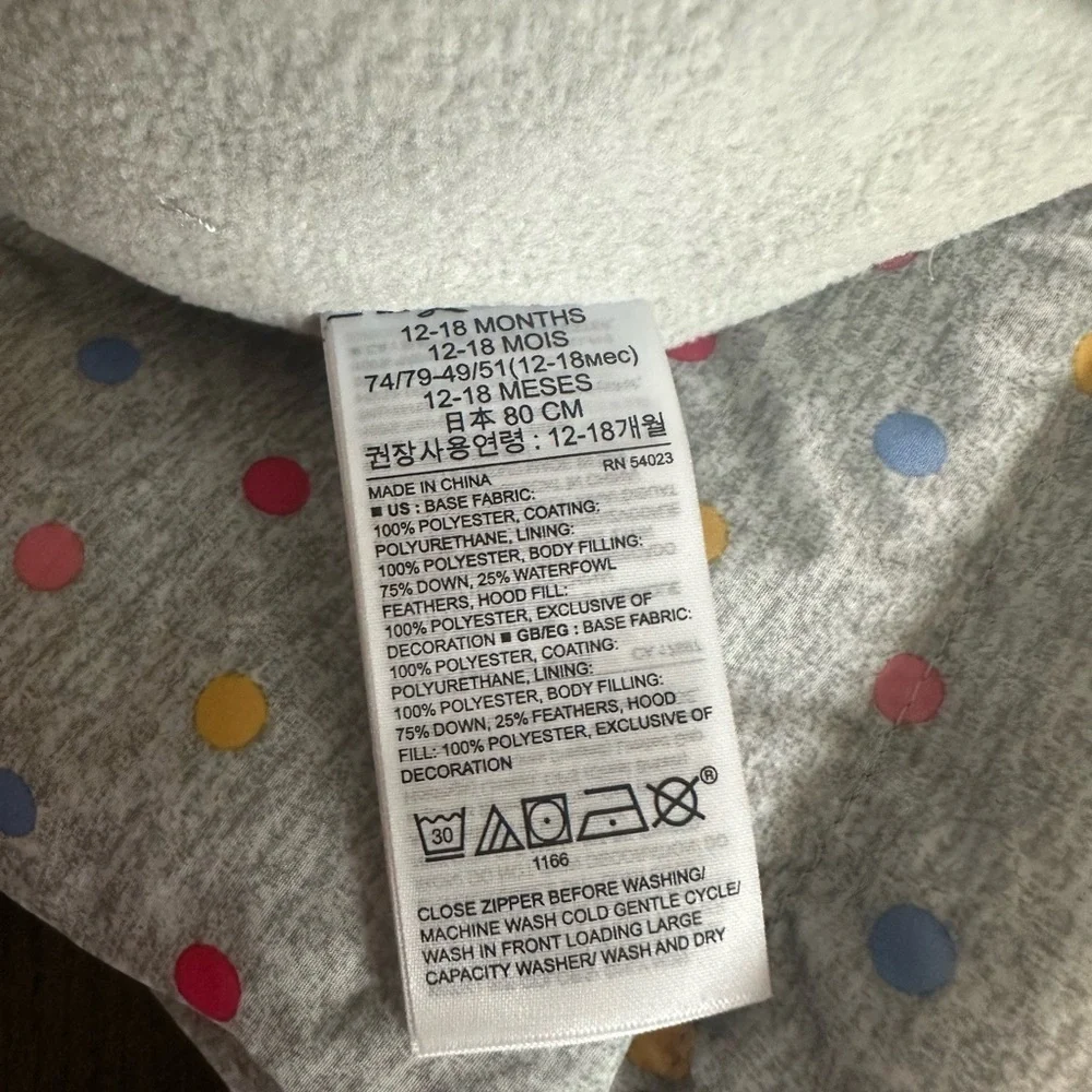 GAP Gray Snowsuit with Colorful Dots